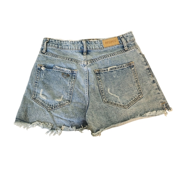 Show Me Your MuMu Blue Distressed Jean Shorts - Picture 2 of 7